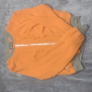 Maude orange bomber/varsity jacket women's small